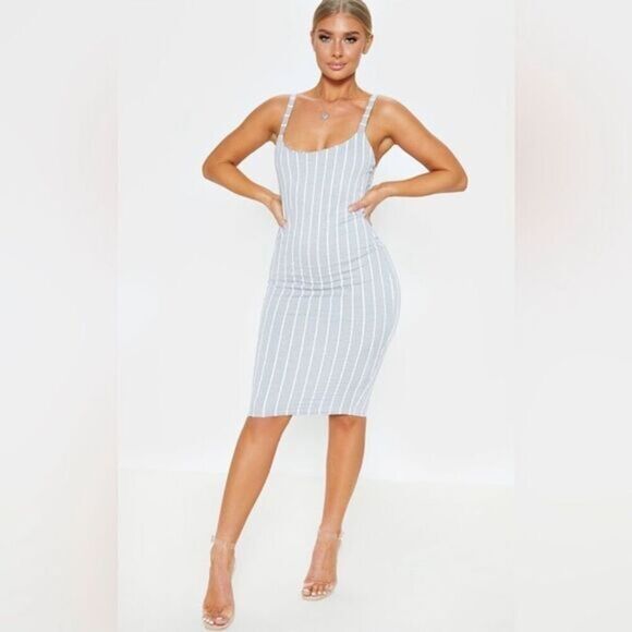 PLT STRIPE DRESS - Picture 1 of 10